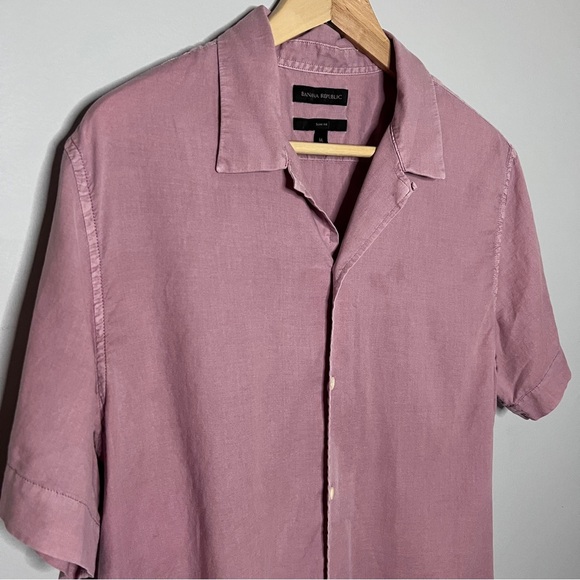 Banana Republic Mauve Men’s Casual Button Down Shirt 100% Cotton Size Medium EUC - Picture 2 of 5